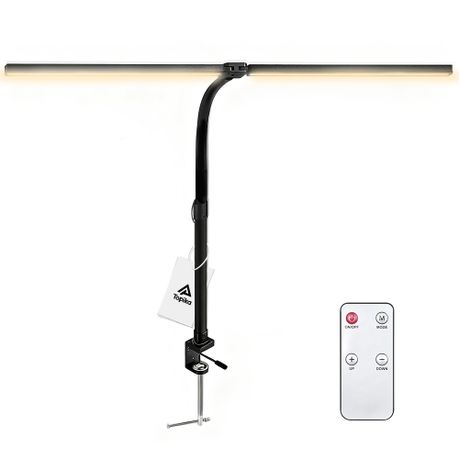 Topika Dual-Head LED Desk Lamp Eye-Care Clamp Light with Flexible Gooseneck Image