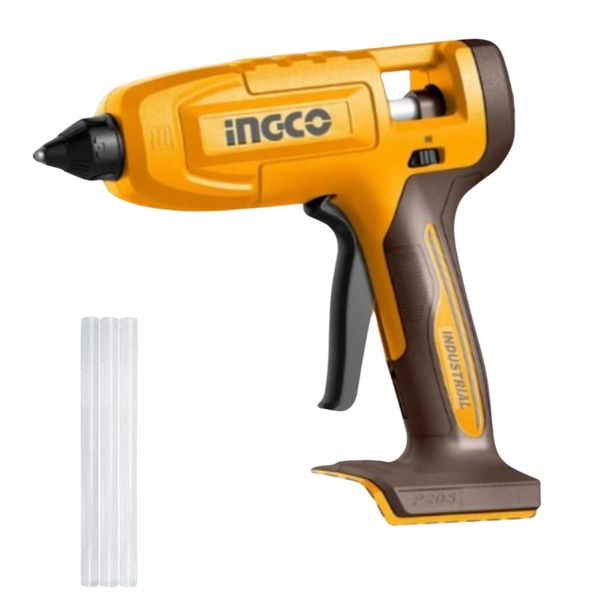 Ingco - Cordless Hot Glue Gun - Tool Only with 3x Glue Sticks