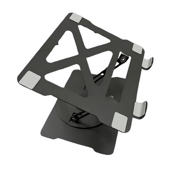 360-Degree Rotating Carbon Steel Laptop &amp; Tablet Stand - Silver
