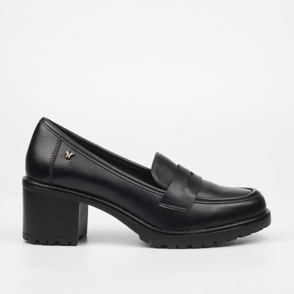 Butterfly Feet Noxer 9 Women Faux Leather Block Heel Shoes - Black