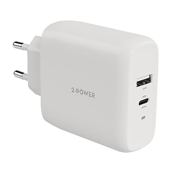 2-Power 32W with USB Type-C and Type-A Ports Wall Charger | 2PWC32W02-EU