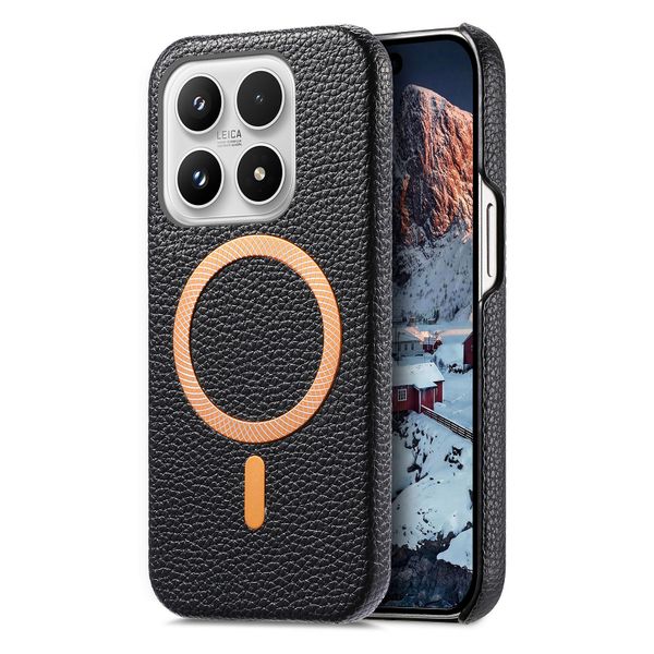 Lychee-Textured Magnetic Phone Case Compatible with iPhone 17 Pro Max