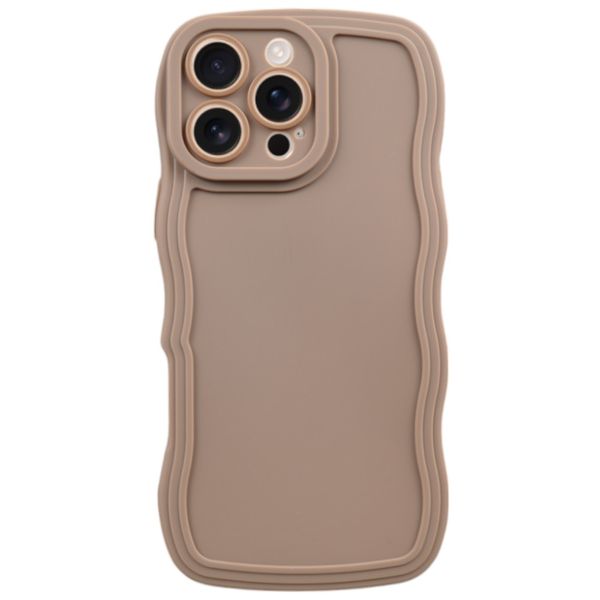 Minimalistic Wavy Edge Phone Case Compatible With iPhone 16 Pro Max - Brown