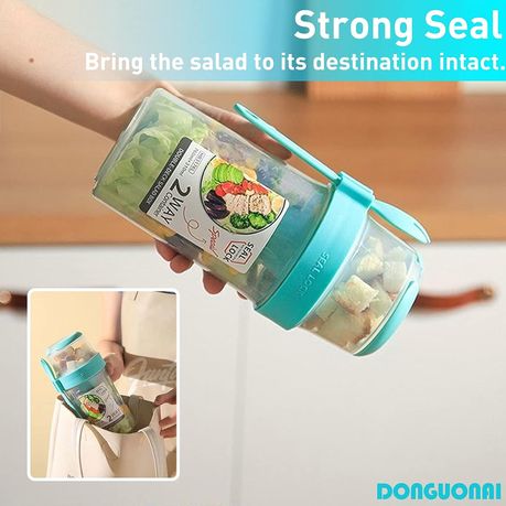 1pc Salad Cup With Spoon Keep Fit Salad Meal Shaker - Temu