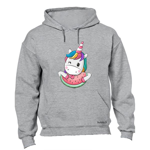 Watermelon Unicorn - Ladies - Hoodie - Black