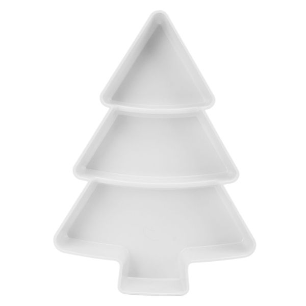 Christmas Tree Shape 3-Compartment Snack Tray