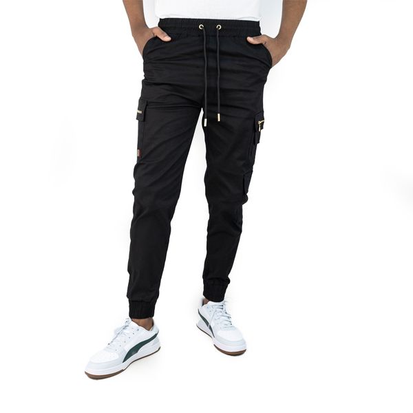 Rossimoda Mens Black Mario Cargo Pants