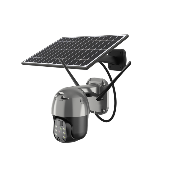 Black Solar Pan Tilt Security Camera -Wifi