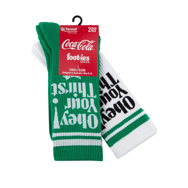 Foot-ies - Sprite Obey Your Thirst Sneaker Sock Green/White 2-Pack M/L