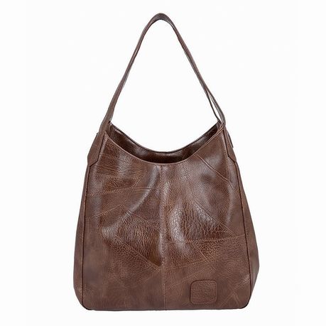 Women's Large PU Leather Tote Bag Shoulder Handbag Work Shopper - Daily Bag Image
