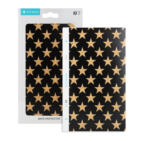 Rock Space Back Protector Film 5 Pack - Black Gold Glitter Stars