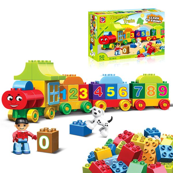 50 Piece Building Blocks City Train DIY Bricks Educational Baby Figures Toys