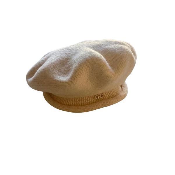 Beige Women's Wool Knitted Hat - Autumn &amp; Winter Fashion Versatile Beanie