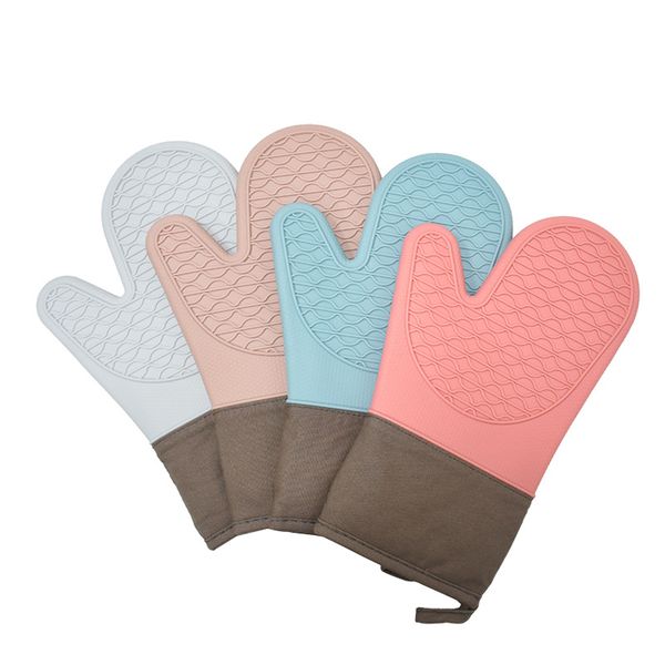 Silicone Kitchen Oven Gloves Baking Mitts Pair Heat Protection 4 Pack Color