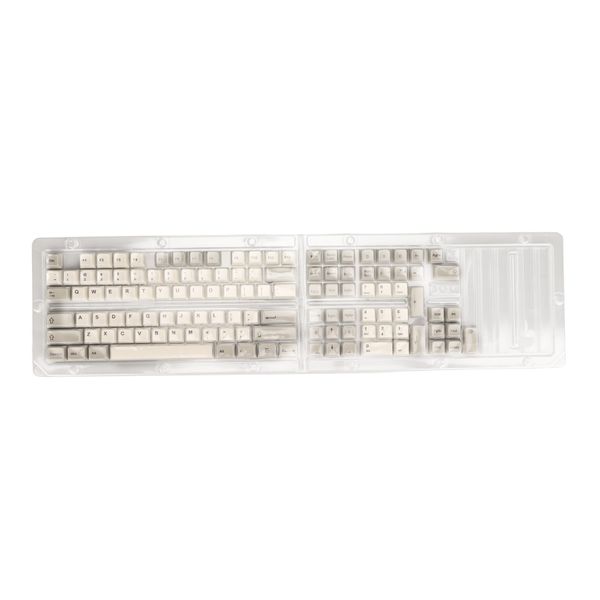 Keycaps Keyboard 122 Key PBT Retro Grey White