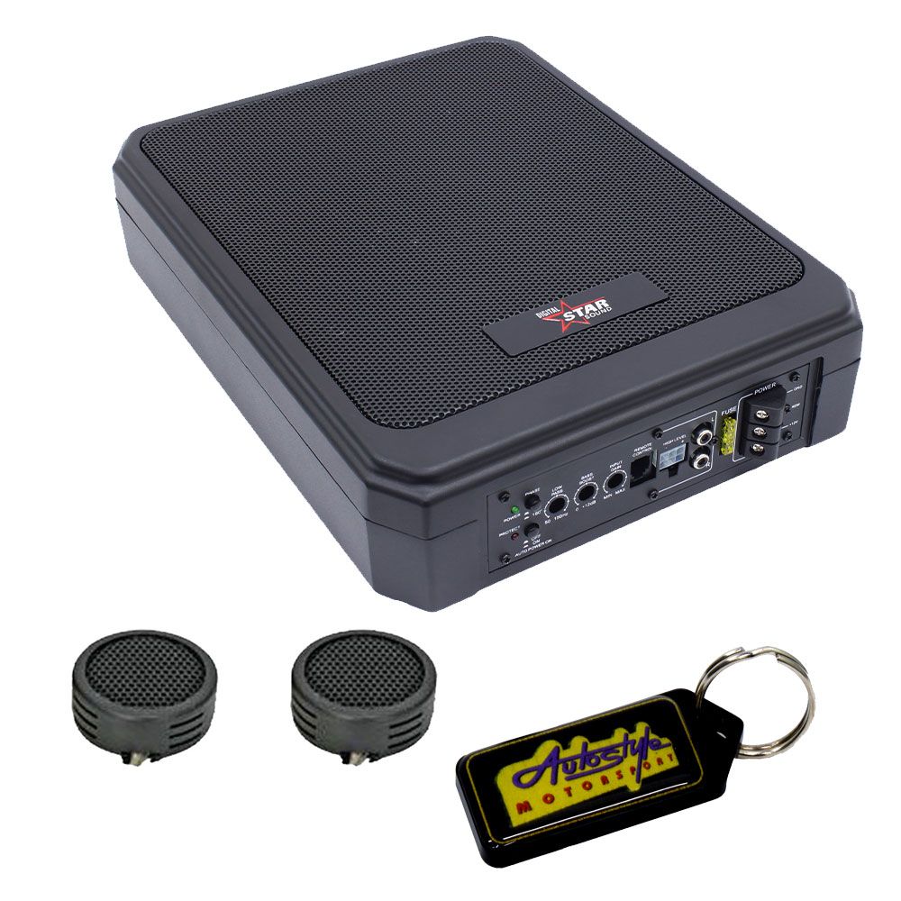 Starsound 10" Compact Amplified Active Subwoofer & Evo Tweeters & Keyring