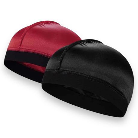 Supreme Quality Premium Wave Cap - 2 Units - Black/Red Image