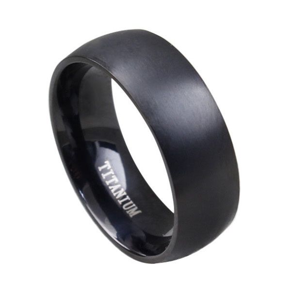Men's Classic Black Titanium Ring Size 12 (RG-JZ110-12)