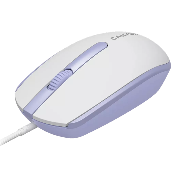 Canyon M-10 Wired Mouse - White Lavender Mouse For Laptop &amp; Computer Mouse