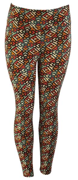 Abstract Design Polyester Fabricleggings Size S/M Red