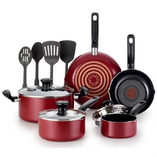 T-Fal Simply Cook 12 piece Set - Red