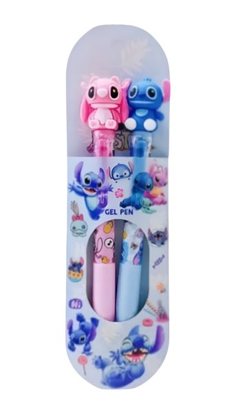 Disney 2pcs Stitch and Angel Plastic Shaped Ballpoint Pens