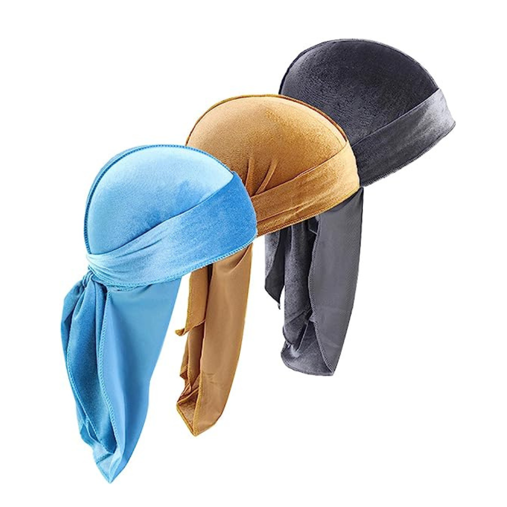 Silky Satin Durag Men's Cap Hat Doo Rag Biker Smooth Head Wrap Bandana 5  pack