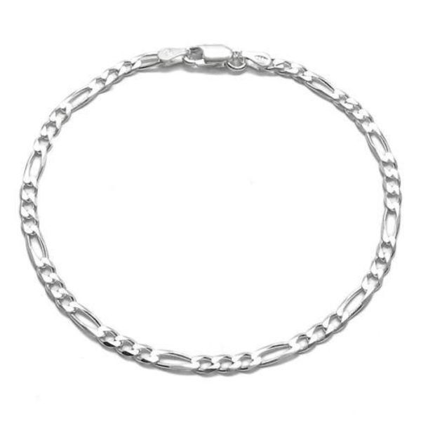 Broadway Jewellers - 925 Sterling Silver - Figaro 3+1 Link Bracelet - 23cm