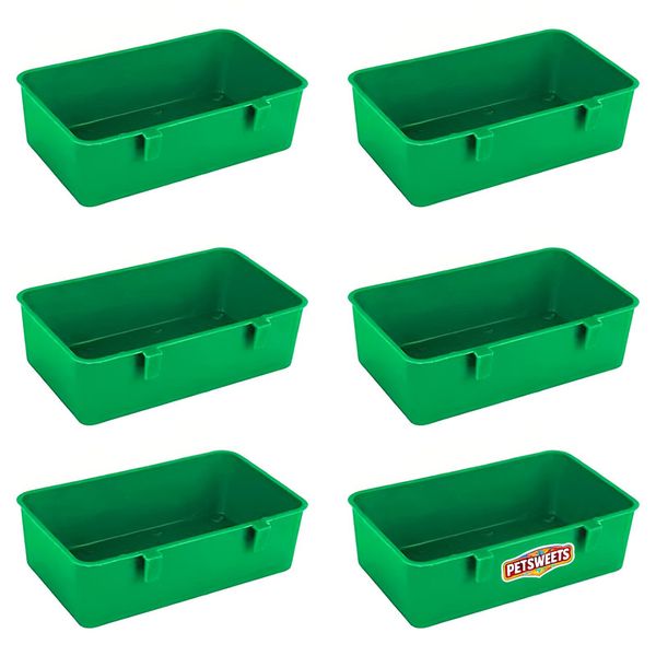 6 Pack Birds Cage Cup Food Feeder Holder Tray