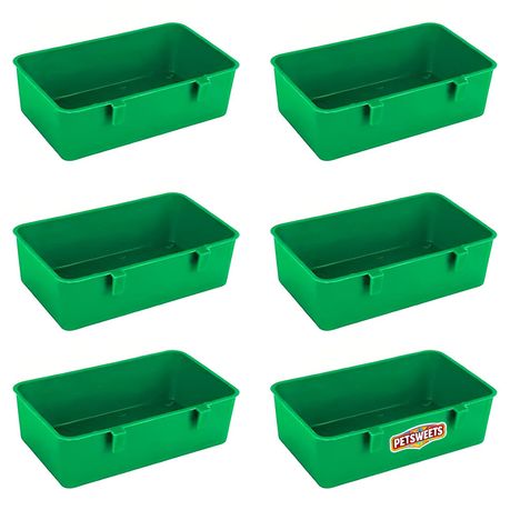 6 Pack Birds Cage Cup Food Feeder Holder Tray Image