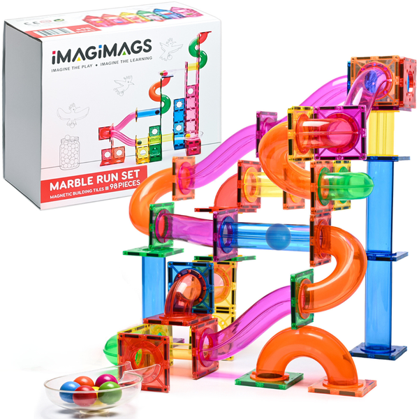 Imagimags Marble Run - Magnetic Ball Run - 98 Pieces