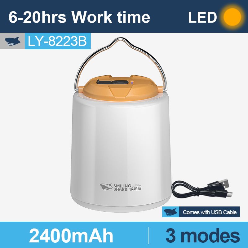 Smiling Shark Led Lantern Camping Lamp USB Rechargeable Super