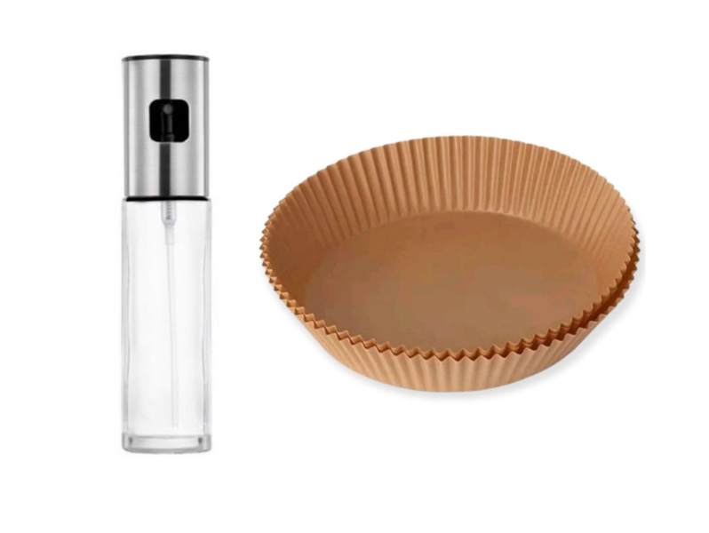 ONDL Air fryer Paper Liner (100 Piece) with Added Oil Spray Bottle