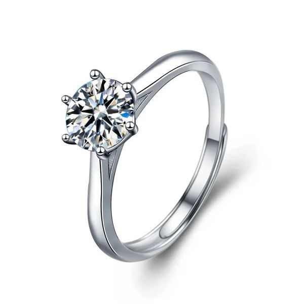 1 Carat Solitaire Moissanite Engagement Ring - Adjustable Size