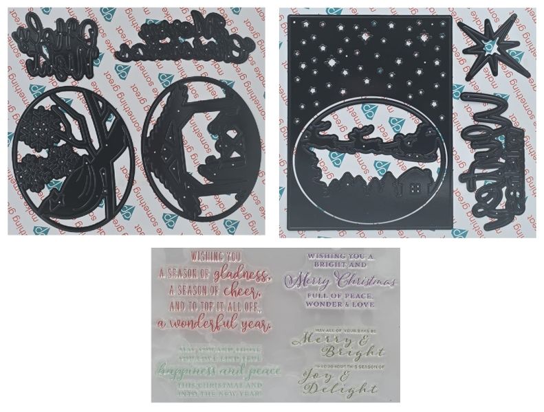 Metal Dies &amp; Silicon Stamp Set - Winter Wishes 12 Elements