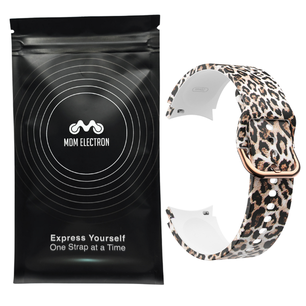 Silicone Strap Compatible With Samsung Galaxy Watch 4/5/6/7 - Leopard Print