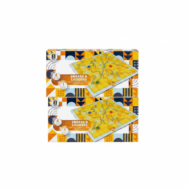 Snakes &amp; Ladders Wooden Board Game 28x28cm - 2 Pack