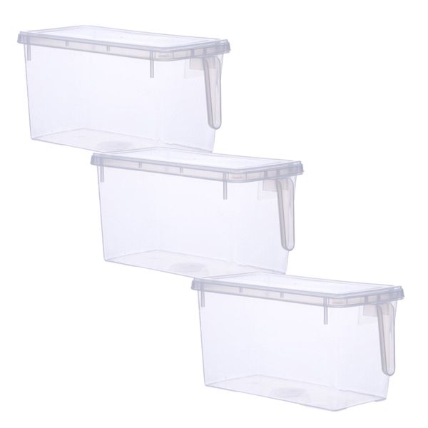 Kitchen Storage Box with Lid &amp; Hand Shank 4.7 L Set of 3