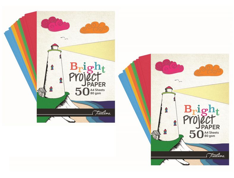 Treeline A4 80gsm Deep Colour Paper 50 Sheet Pad x 2 (100 Sheets Total)