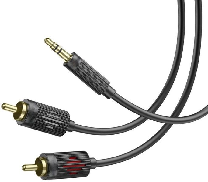 AUX 3.5mm to 2 RCA Male Audio Cable - High Quality Gold Plated Connectors