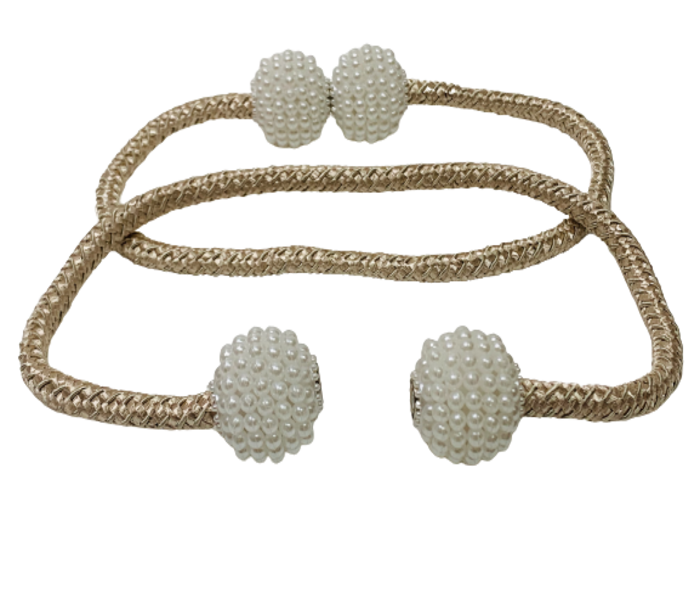 2PC Fine Magnetic Pearl Curtain Tieback