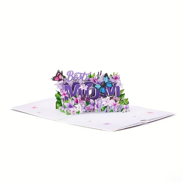 Beautiful Best Mom Ever Pop up 3D card with envelope