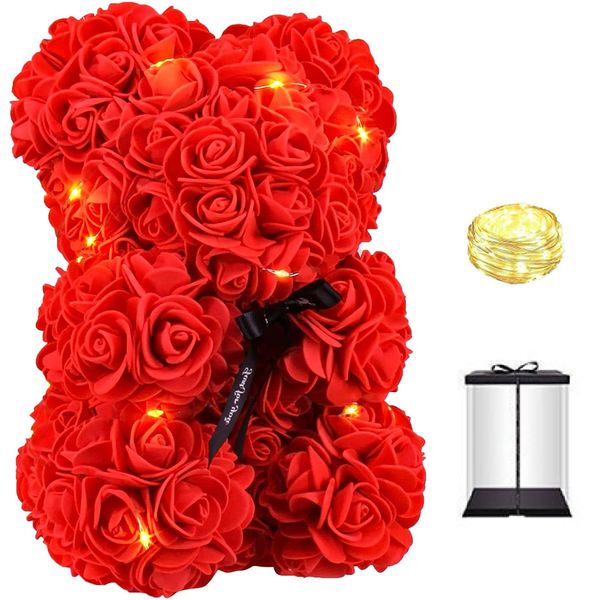 Timeless Flower Rose Teddy Bear gift box with LED lights/Anniversary gift