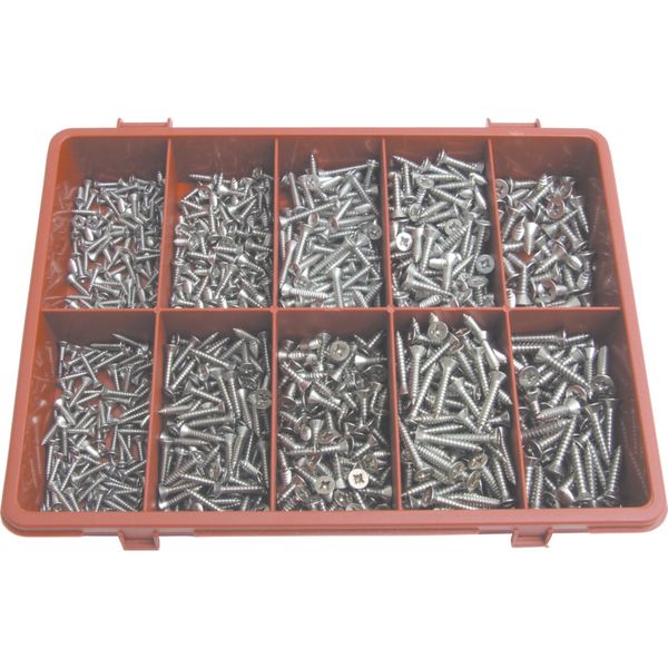 Pozi C Sunk Self Tapping Screw Kit A2 900 Piece