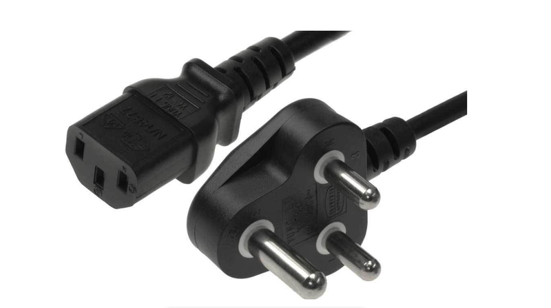 PC or HDTV Power Cable 3-Pin SA Electrical Plug to Kettle Cord / 1.5 Meter