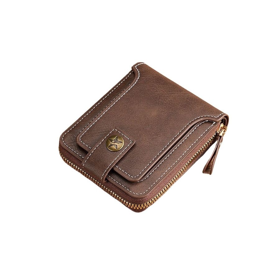 New Fashion Retro Short Men's Multi-Fold PU Credit Card Wallet