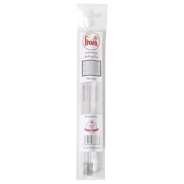 Embossed Pattern Impression Cake Icing Rolling Pin 16.5cm x 1.2 cm HESSIAN