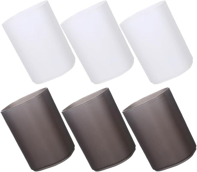 6pcs Translucent Frosted Pencil Bucket Desk Organizer Plastic Pen Holder