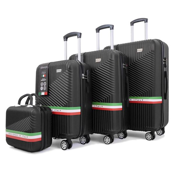 Roma Hardshell Luggage Set with TSA Lock, Protective Cover &amp; 360 Wheels