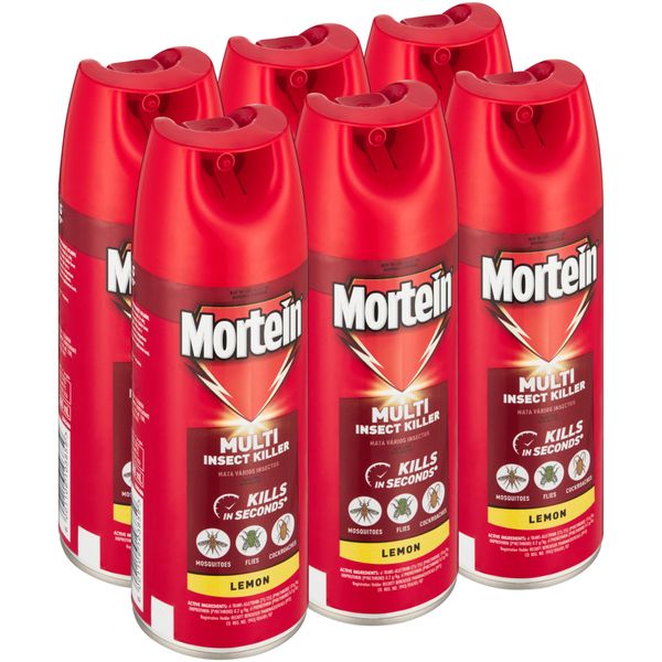 Mortein 6x300ml, Ultra Fast, Multi Insect Killer, Aerosol, Lemon